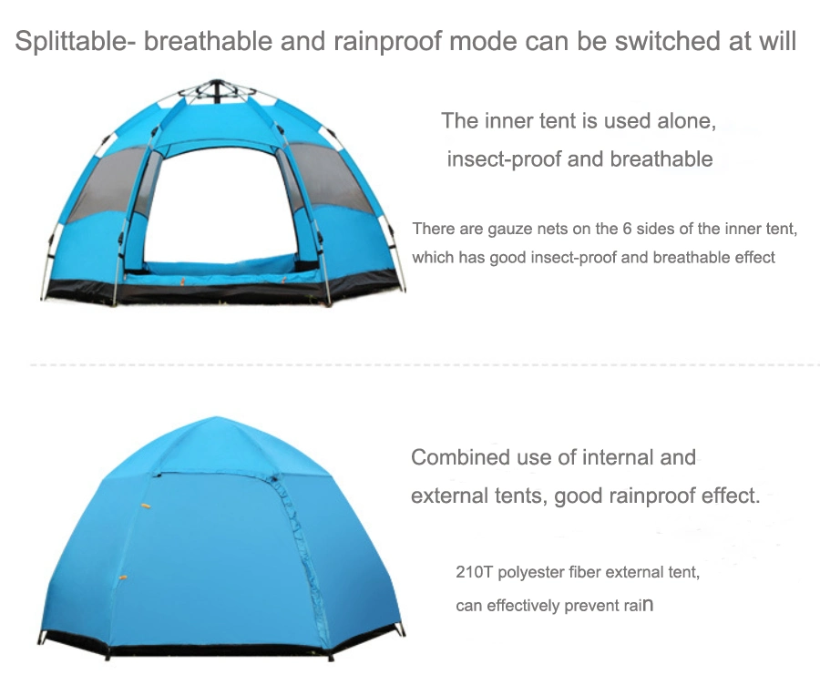 Outdoor Camping Double-Decker Large Hexagon Tent