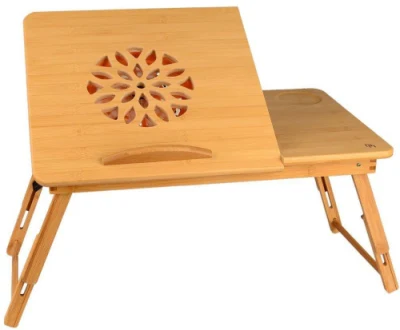 Tavolo da scrivania per computer in bambù con ventola Bt